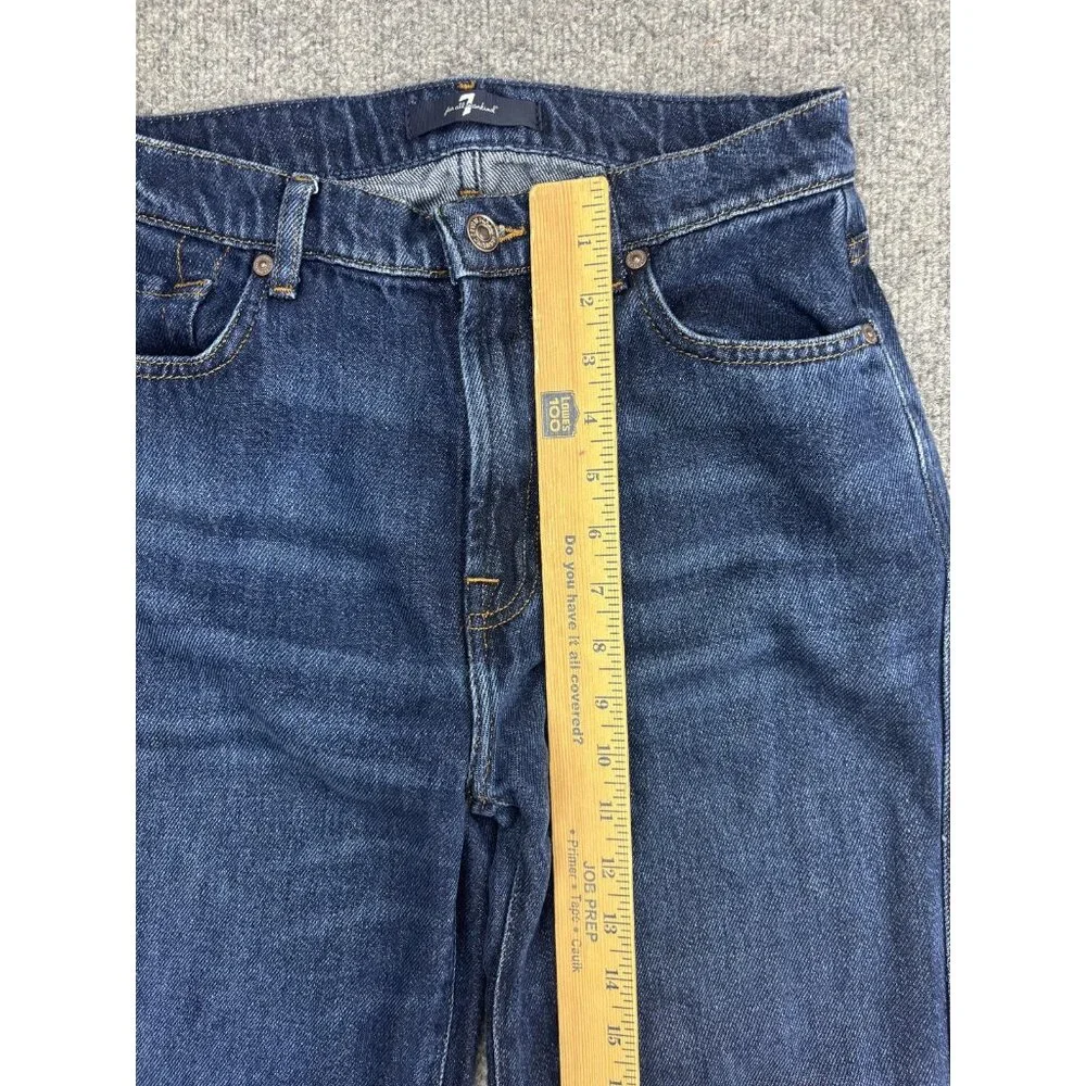 7 For All Mankind Dojo Tailorless Jeans Womens 27 Dark Wash High Rise Wide Leg - Picture 4 of 10
